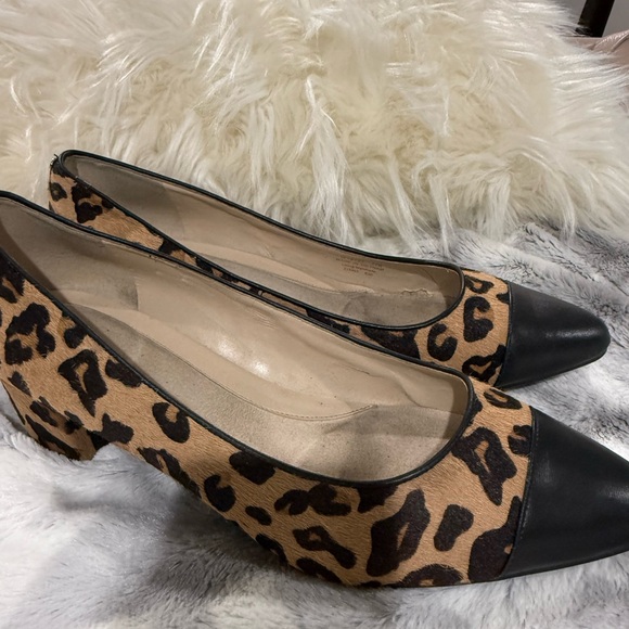 Cole Haan Leopard Print Flats with Black Toe - Picture 1 of 5